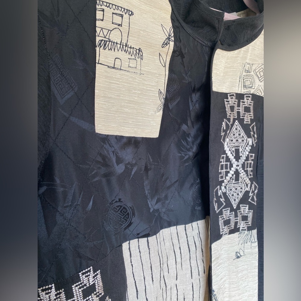 Chico's Black And Cream Patchwork Jacket - image 8